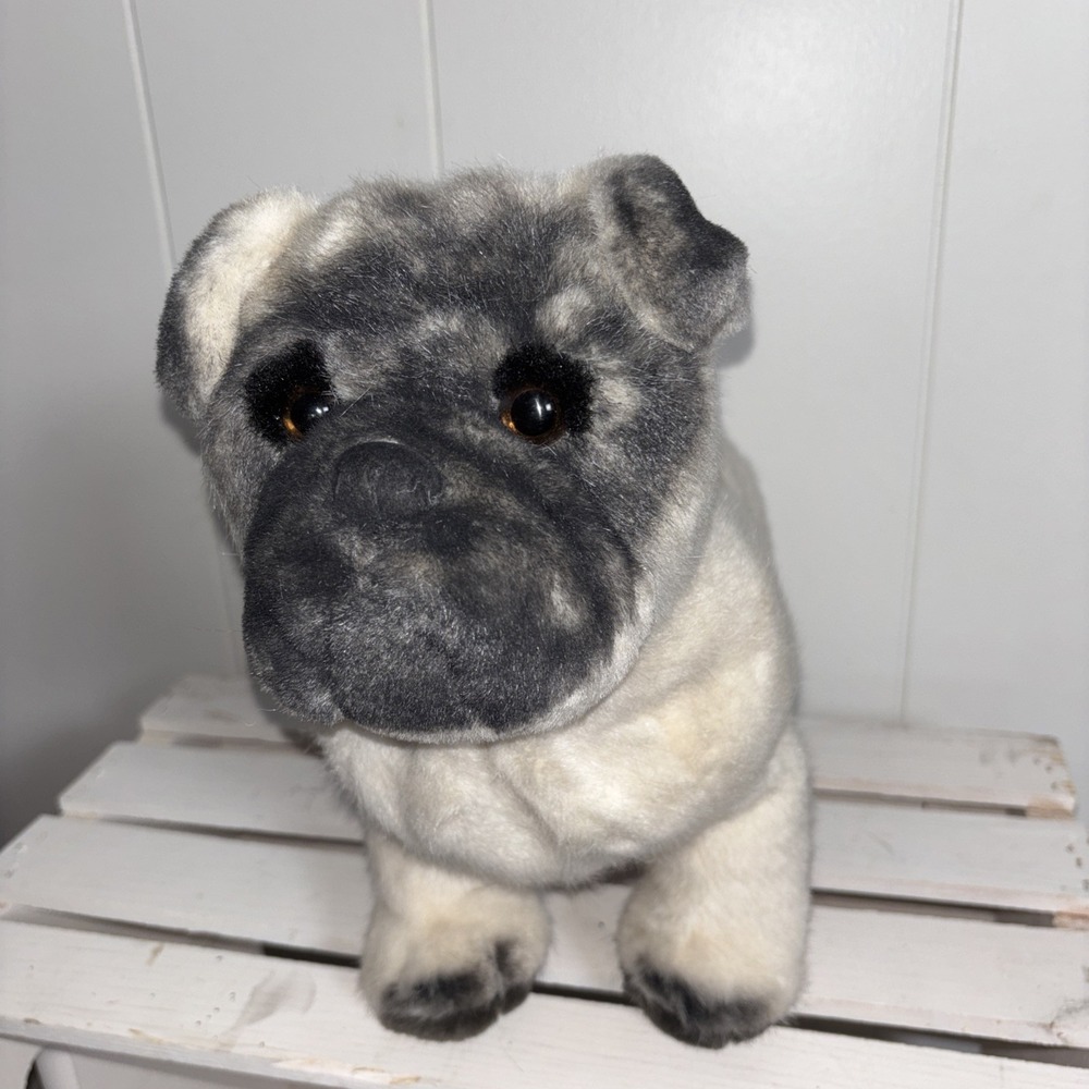Dakin Realistic Buster Pug Dog, 11" Plush Stuffed Animal